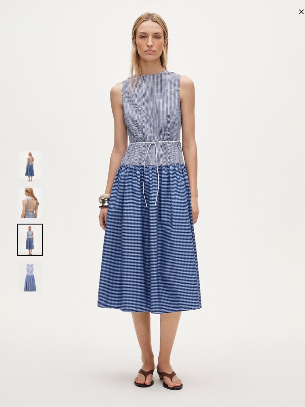 J Crew dropped waist gingham dress size 10